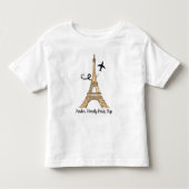 Aanpasbare Parijse Reis Chic Eiffeltoren Kinder Shirts (Voorkant)