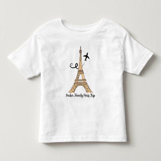 Aanpasbare Paris Reis Chic Eiffeltoren Kinder Shirts (Voorkant)