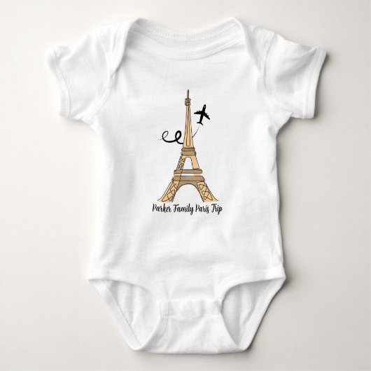 Aanpasbare Paris Reis Chic Eiffeltoren Romper (Voorkant)