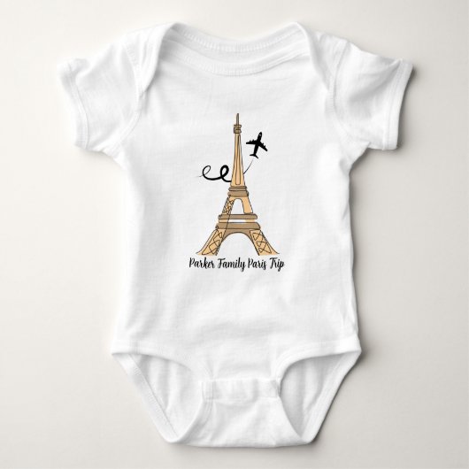 Aanpasbare Paris Trip Chic Eiffeltoren Romper (Voorkant)