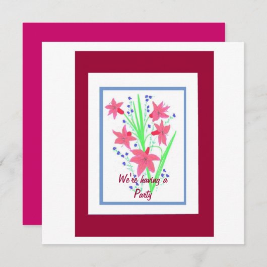 Aanpasbare partijuitnodiging kaart (Voorkant / Achterkant)