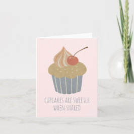 Aanpasbare Pastelkleurige Kersencupcake Kaart