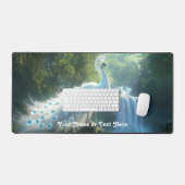 Aanpasbare Pauwbos Waterval Bureaumat (Keyboard & Muis)