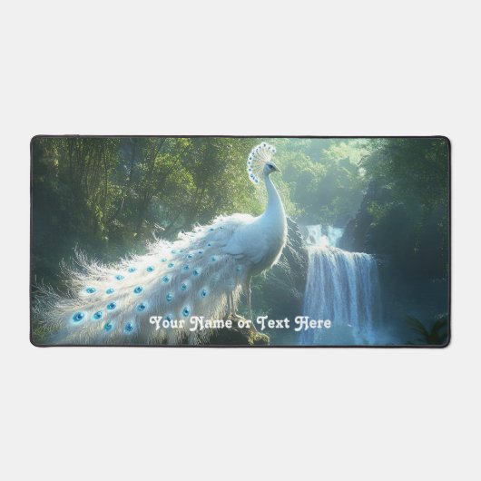 Aanpasbare Pauwbos Waterval Bureaumat (Voorkant)