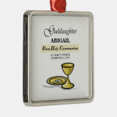 Aanpasbare, peetdochter Eerste Communie Kelk Metalen Ornament (Rechts)