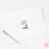 Aanpasbare, peetdochter Eerste Communie Kelk Vierkante Sticker (Envelop)