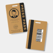 Aanpasbare perskaart met foto-ID en barcode Badge (Voor- en achterkant)