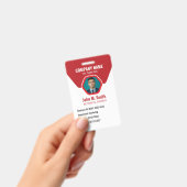 Aanpasbare personeelskaart rood badge (Handheld)