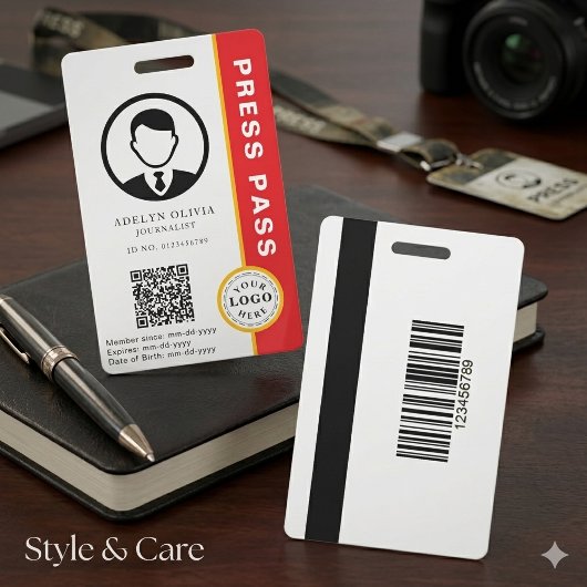 Aanpasbare perspas met foto-ID en QR-code Badge