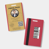 Aanpasbare perspas met foto-ID en QR-code Badge (Voor- en achterkant)
