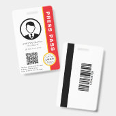 Aanpasbare perspas met foto-ID en QR-code Badge (Voor- en achterkant)