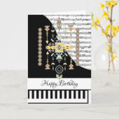 Aanpasbare pianokaart kaart (Gele Bloem)