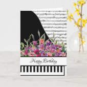 Aanpasbare pianokaart kaart (Gele Bloem)
