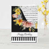 Aanpasbare pianokaart kaart (Gele Bloem)