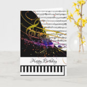 Aanpasbare pianokaart kaart (Gele Bloem)