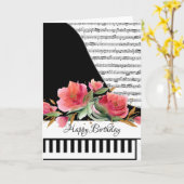Aanpasbare pianokaart kaart (Gele Bloem)