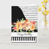 Aanpasbare pianokaart kaart (Gele Bloem)