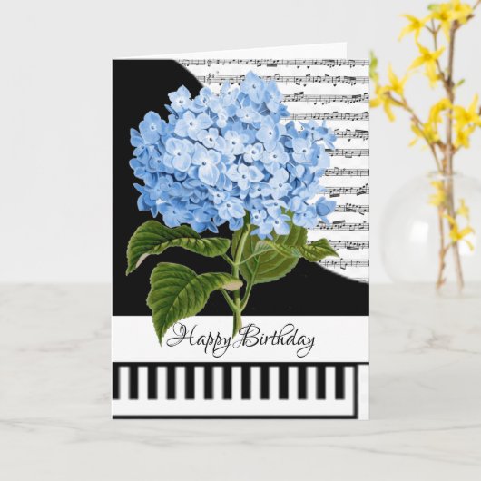 Aanpasbare pianokaart kaart (Gele Bloem)