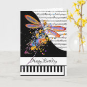 Aanpasbare pianokaart kaart (Gele Bloem)