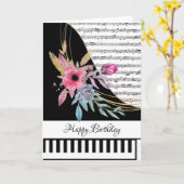 Aanpasbare pianokaart kaart (Gele Bloem)