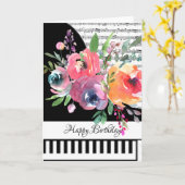 Aanpasbare pianokaart kaart (Gele Bloem)