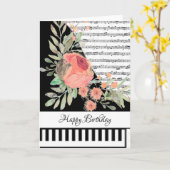 Aanpasbare pianokaart kaart (Gele Bloem)