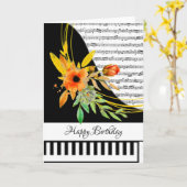 Aanpasbare pianokaart kaart (Gele Bloem)