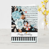 Aanpasbare pianokaart kaart (Gele Bloem)
