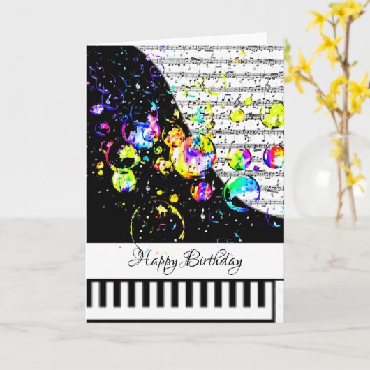 Aanpasbare pianokaart kaart (Gele Bloem)