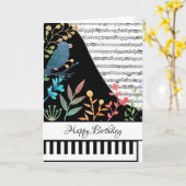 Aanpasbare pianokaart kaart (Gele Bloem)