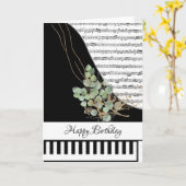 Aanpasbare pianokaart kaart (Gele Bloem)