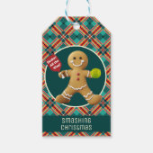 Aanpasbare Pickleball Gingerbread Cheer Cadeaulabel (Voorkant)