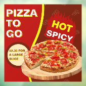 Aanpasbare Pizza Per Snee Om Te Gaan  Raamsticker (Vel 3)