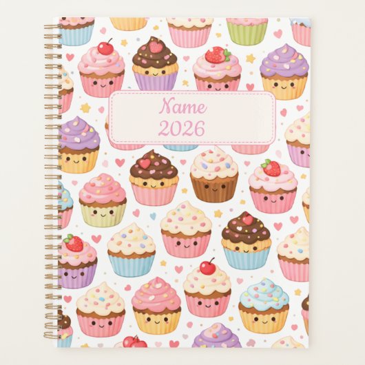 Aanpasbare planner 'Cupcake Parade' (Voorkant)