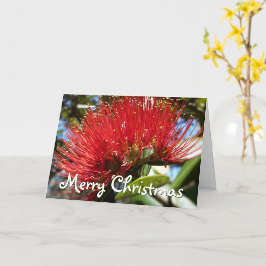 AANPASBARE POHUTAKAWA KERST KIWI KAART (Gele Bloem)