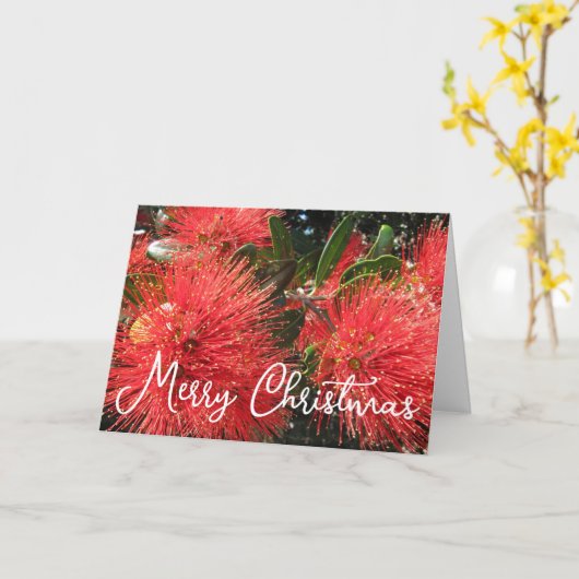 AANPASBARE POHUTAKAWA KERST KIWI KAART (Gele Bloem)