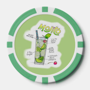 AANPASBARE POKERCHIPS - MOJITO RECEPT COCKTAIL KUN