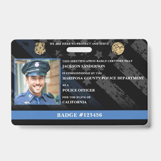 Aanpasbare politieagent identificatie badge (Voorzijde)