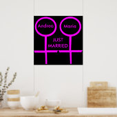 Aanpasbare Poster Lesbische Echtelieden Getrouwd (Keuken)