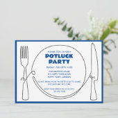 AANPASBARE POTLUCK PARTY KAART (Staand voorkant)