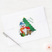 Aanpasbare Prettig Kerstmis Klassieke Sticker (Envelop)