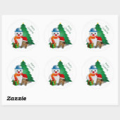 Aanpasbare Prettig Kerstmis Klassieke Sticker (Vel)