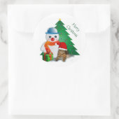 Aanpasbare Prettig Kerstmis Klassieke Sticker (Tas)