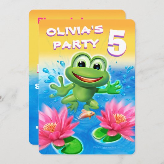 Aanpasbare prettige verjaardagsuitnodiging met kik kaart (Voorkant / Achterkant)