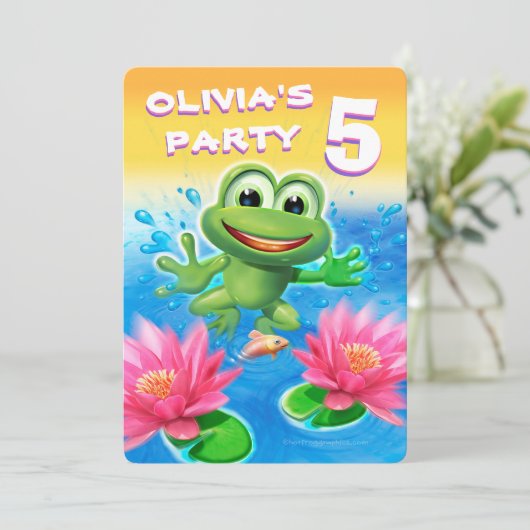 Aanpasbare prettige verjaardagsuitnodiging met kik kaart (Staand voorkant)