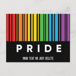 Aanpasbare Pride Regenboog Barcode LGBTQIA+ Uitnodiging Briefkaart