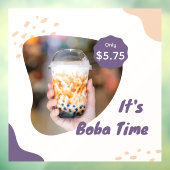 Aanpasbare Prijs Boba Melk Bubble Thee Raamsticker (Vel 3)