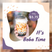 Aanpasbare Prijs Boba Melk Bubble Thee Raamsticker (Vel 2)