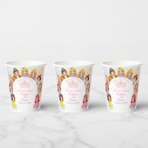 Aanpasbare prinses meisje verjaardag papieren beke