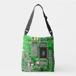 Aanpasbare printplaat - Groene Geeky Crossbody Tas